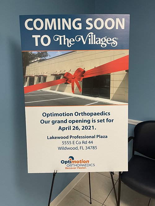 Optimotion Orthopaedics is proud to announce we are opening another office location in The Villages